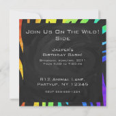 モノグラムゼブラブラックアンドレインボープリント 招待状 (裏面)