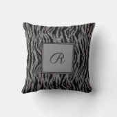 モノグラムゼブラプリントブラックグレーシルバートレンディー クッション (裏面)