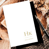 モノグラムソーシャルエレガントノテカードブラック金ゴールド ノートカード