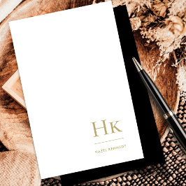モノグラムソーシャルエレガントノテカードブラック金ゴールド ノートカード