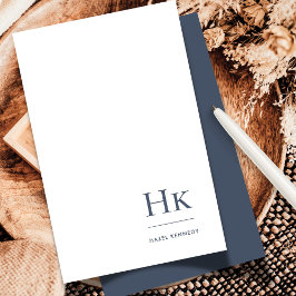 モノグラムソーシャルノテカードプロフェッショナルネイビーホワイト ノートカード