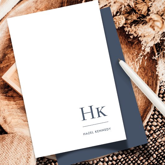 モノグラムソーシャルノテカードプロフェッショナルネイビーホワイト ノートカード