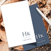 モノグラムソーシャルノテカードプロフェッショナルネイビーホワイト ノートカード