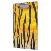 モノグラムタイガーブラックとオレンジ色のプリントパターン クリップボード (左)