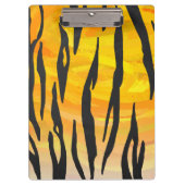 モノグラムタイガーブラックとオレンジ色のプリントパターン クリップボード (正面)