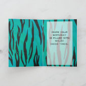 モノグラムタイガーブラックとティール(緑がかった色)プリントパターン カード (内部)