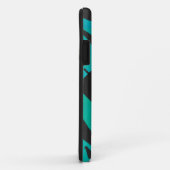 モノグラムタイガーブラックとティール(緑がかった色)プリントパターン Case-Mate iPhoneケース (裏面/右)