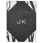 モノグラムタイガーブラックアンドホワイトプリント クリップボード (裏面)