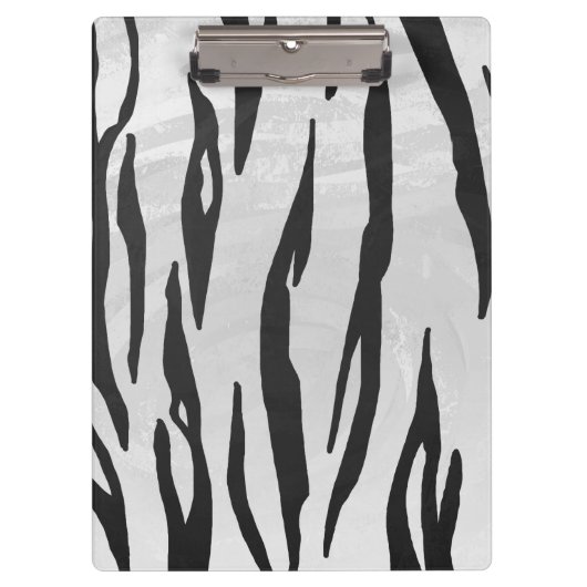 モノグラムタイガーブラックアンドホワイトプリント クリップボード (正面)