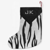 モノグラムタイガーブラックアンドホワイトプリント スモールクリスマスストッキング (裏面)