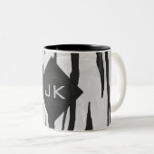 モノグラムタイガーブラックアンドホワイトプリント ツートーンマグカップ (正面右)