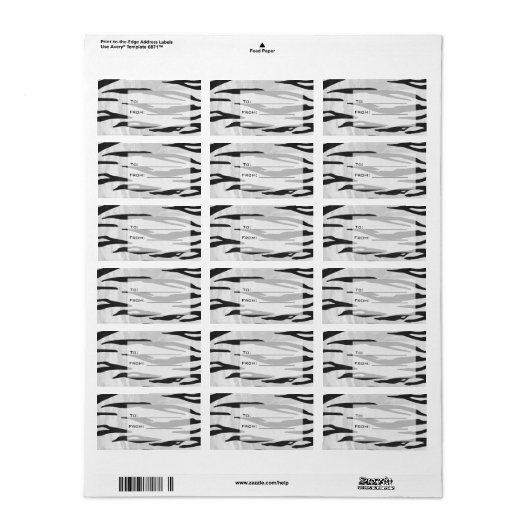 モノグラムタイガーブラックアンドホワイトプリント ラベル (フルシート)