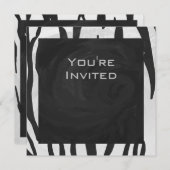 モノグラムタイガーブラックアンドホワイトプリント 招待状 (正面/裏面)