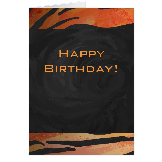 モノグラムタイガーホットオレンジとブラックプリントパターン (正面)