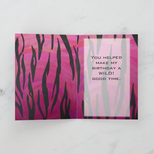 モノグラムタイガーホットピンクとブラックプリントパターン カード (内部)