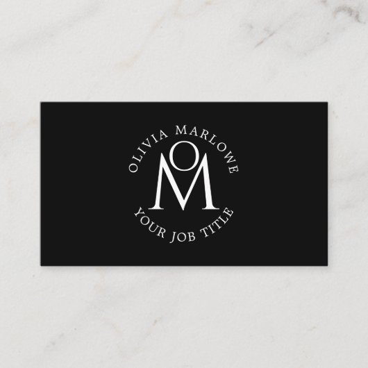 モノグラムタイポグラフィ名ロゴ名刺 名刺 (正面)