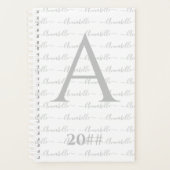 モノグラムタイポグラフィ名前をカスタムするイニシャル年 プランナー手帳 (正面)