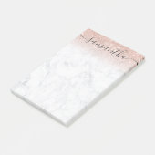 モノグラムタイポグラフィ大理石バラ金ゴールドグラデーショングリッター ポストイット (アングル)