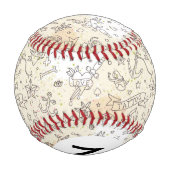 モノグラムタトゥー概念パターン 野球ボール (裏面)
