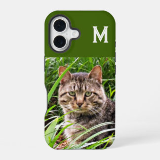 モノグラムタビー猫の写真のスマホケース iPhone 16ケース