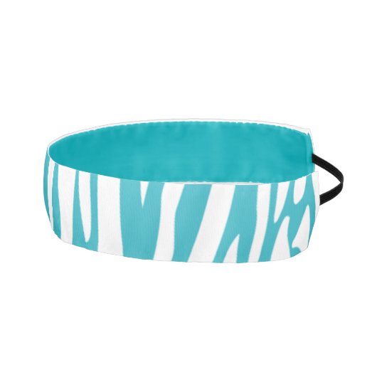 モノグラムターコイズストライプのゼブラパターントレンディー アスレチックヘッドバンド (右)