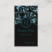 モノグラムターコイズパールフローラ名刺2 名刺 (正面)