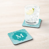 モノグラムターコイズヒョウ印刷 コースター (右側)