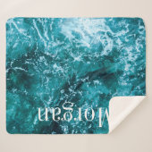 モノグラムターコイズビーチカスタム海 シェルパブランケット (正面(横))