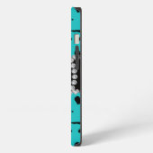 モノグラムターコイズ体操ハート弓 iPhoneケース (左側面)