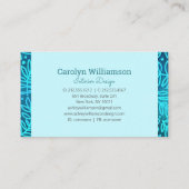 モノグラムターコイズ葉の葉のパタモダンーン 名刺 (裏面)