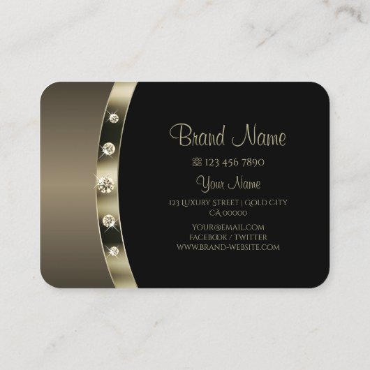 モノグラムダイヤモンドを使用したノーブルブラックプラチナ銀 名刺 (裏面)