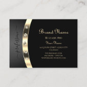 モノグラムダイヤモンドを使用した豪華なブラックと金ゴールド 名刺 (裏面)