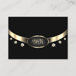 モノグラムダイヤモンドを使用した豪華なブラックと金ゴールド 名刺