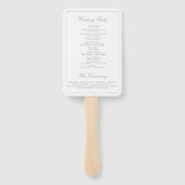 モノグラムダスティブルースクリプトモダン結婚式 プログラム ハンドファン (裏面)