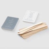 モノグラムダスティブルースクリプトモダン結婚式 プログラム ハンドファン (組立なし)