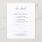 モノグラムダスティブルーバジェット結婚式招待状 (裏面)