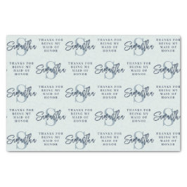 モノグラムダスティブルーパターンメイド・オブ・オーナー（花嫁付き添い人）感謝してい 薄葉紙