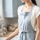 モノグラムダスティブルーモダンフェミニンエレガント名 エプロン