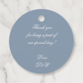 モノグラムダスティー結婚ブルーエレガントのスクリプシンプルト フェイバータグ (裏面)