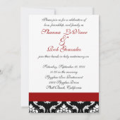 モノグラムダマスクウェディング招待状5 x 7インチ 招待状 (裏面)