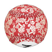 モノグラムダマスクフローラ背景パターン 野球ボール (裏面)