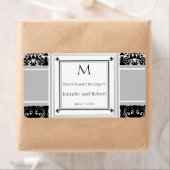 モノグラムダマスク招待状ウォーターボトルラベル ラベル (インサイチュ)