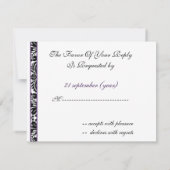 モノグラムダマスク紫のrsvpカード 出欠カード (裏面)