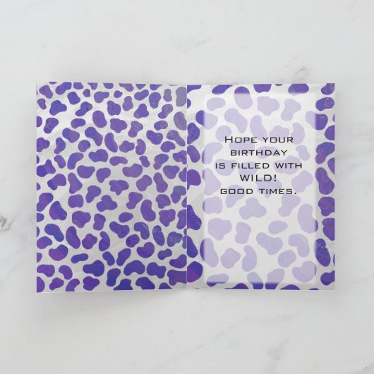 モノグラムダルマチアンパープルアンドホワイトプリント カード (内部)