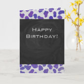 モノグラムダルマチアンパープルアンドホワイトプリント カード (黄色い花)