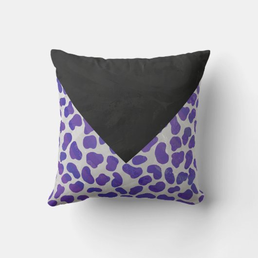 モノグラムダルマチアンパープルアンドホワイトプリント クッション (裏面)