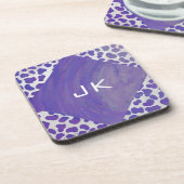 モノグラムダルマチアンパープルアンドホワイトプリント コースター (左側)