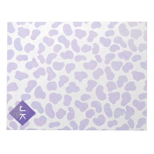 モノグラムダルマチアンパープルアンドホワイトプリント ノートパッド (正面)