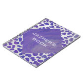 モノグラムダルマチアンパープルアンドホワイトプリント ノートブック (左側)
