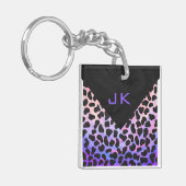 モノグラムダルマチアンブラックとピンク キーホルダー (正面左)